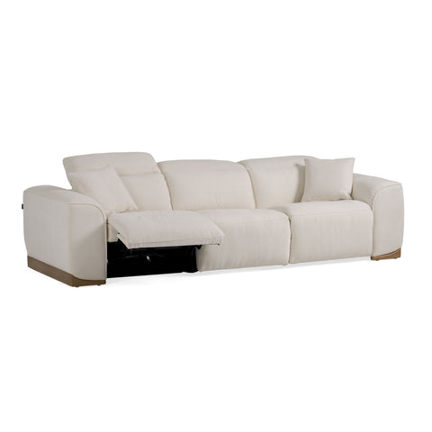 Divani Casa Hagerty Modern Off White Fabric Sofa With 2 Power Recliners Model VGKV-KM.6035-OW