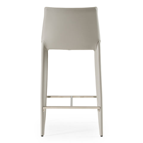 Modrest Halo Modern Light Grey Saddle Leather Counter Stool Model VGYF-BS1113-LTGR-CS