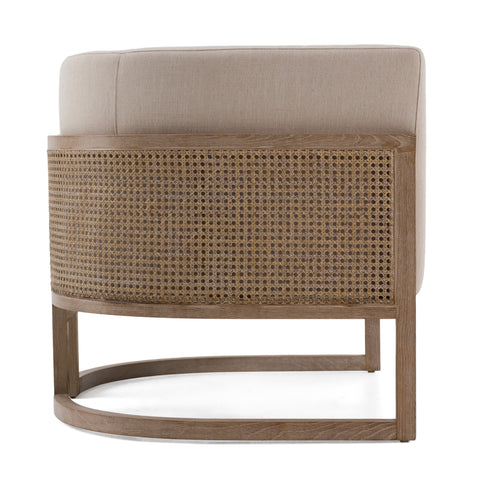 Modrest Haney Modern Grey Fabric & Grey Oak & Rattan Accent Chair Model VGMF-L3160-GRY