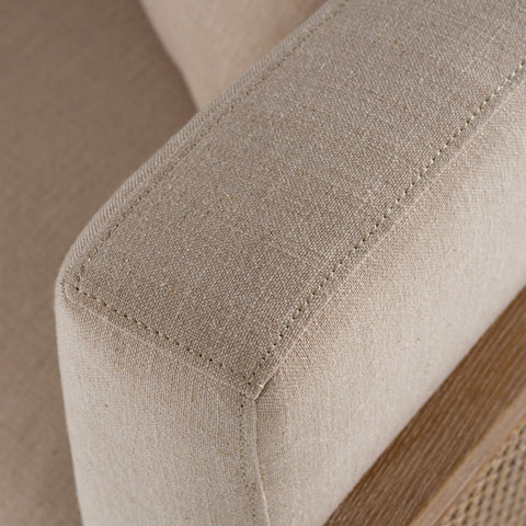 Modrest Haney Modern Grey Fabric & Grey Oak & Rattan Accent Chair Model VGMF-L3160-GRY