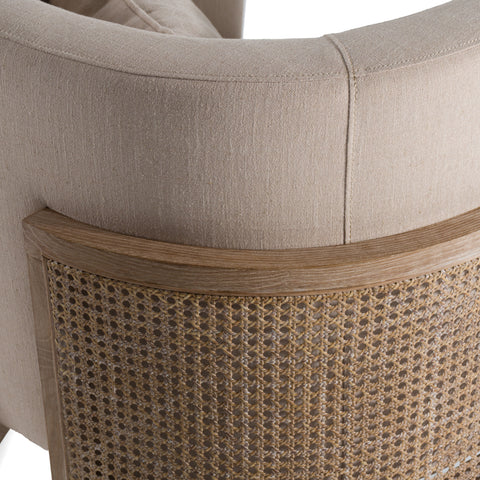 Modrest Haney Modern Grey Fabric & Grey Oak & Rattan Accent Chair Model VGMF-L3160-GRY