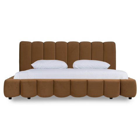 Modrest Harris Modern Brown Fabric Bed Model VGKK-KF.B2032-BRN
