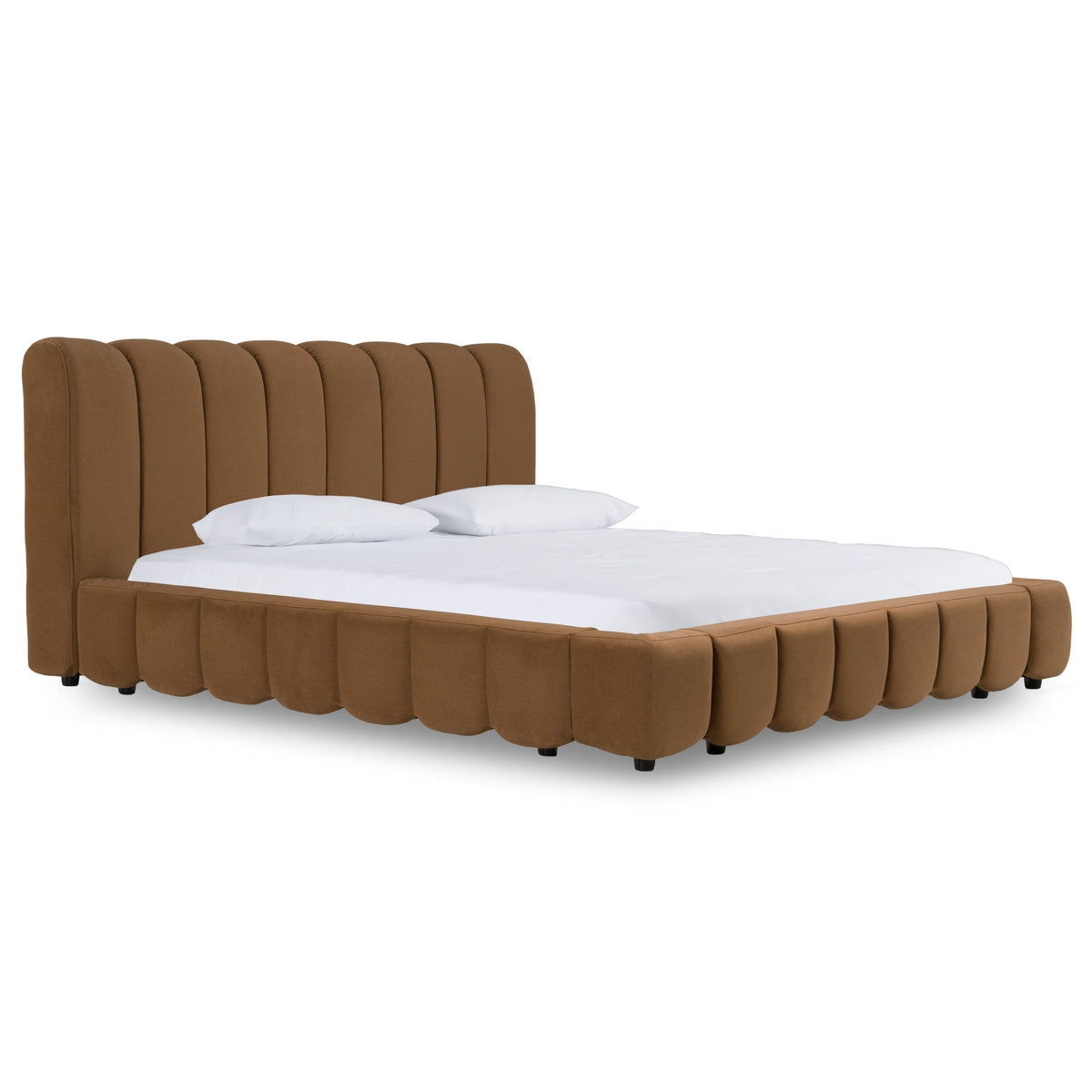 Modrest Harris Modern Brown Fabric Bed Model VGKK-KF.B2032-BRN