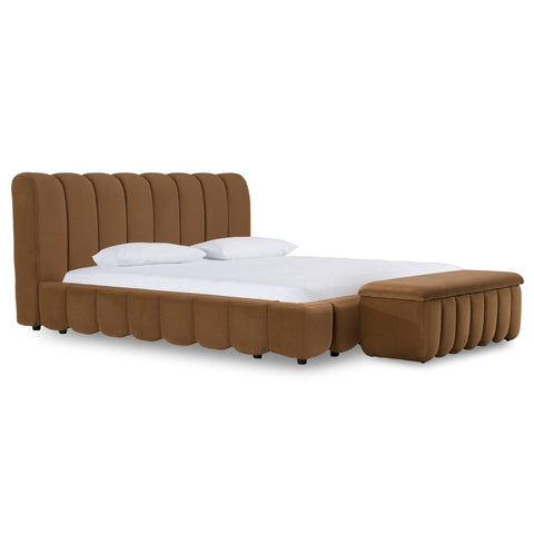 Modrest Harris Modern Brown Fabric Bed Model VGKK-KF.B2032-BRN
