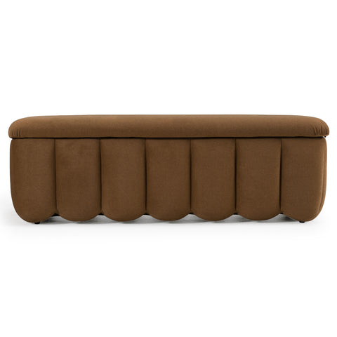 Modrest Harris Modern Brown Fabric Bench With Storage Model VGKK-KF.D2027-BRN