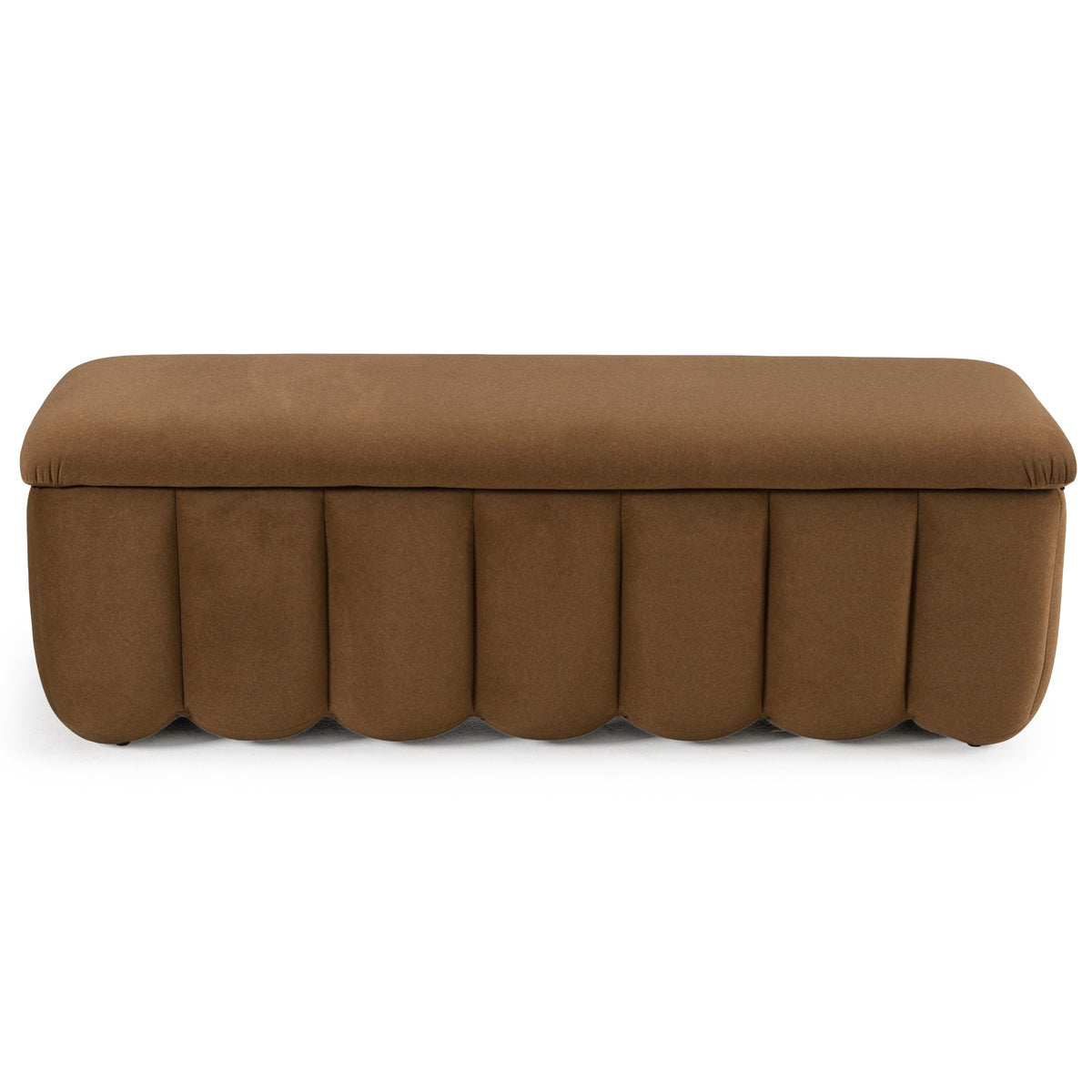 Modrest Harris Modern Brown Fabric Bench With Storage Model VGKK-KF.D2027-BRN