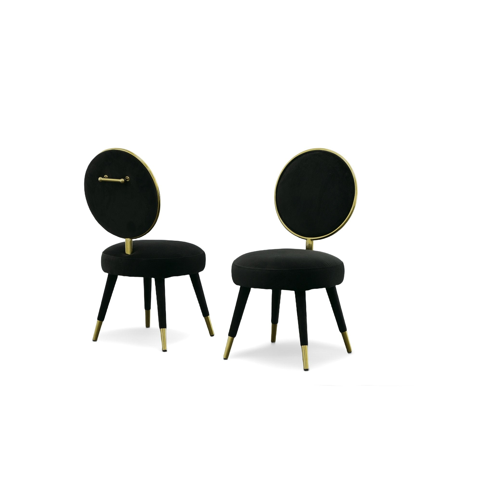 Modrest Haswell Glam Black Velvet Accent Chair (Set Of Two) Model VGMFMC-479-BLK-CH