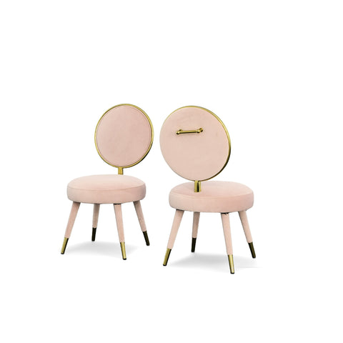 Modrest Haswell Glam Pink Velvet Accent Chair (Set Of Two) Model VGMFMC-479-PK-CH