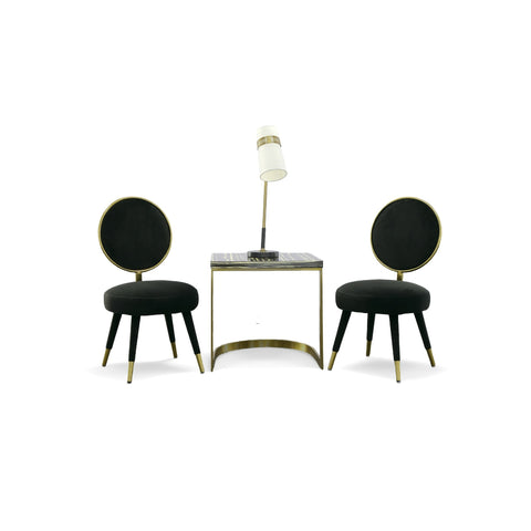 Modrest Haswell Glam Black Velvet Accent Chair (Set Of Two) Model VGMFMC-479-BLK-CH