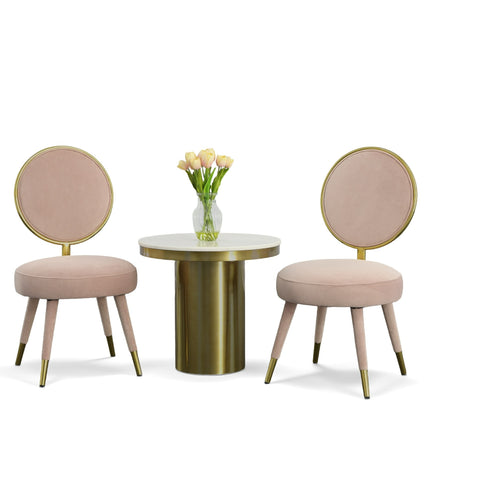 Modrest Haswell Glam Pink Velvet Accent Chair (Set Of Two) Model VGMFMC-479-PK-CH