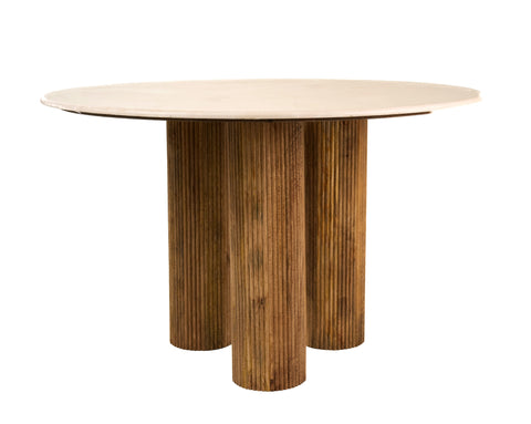 Modrest Hayden Modern Marble & Wood Round Dining Table Model VGBR-SBA-4788