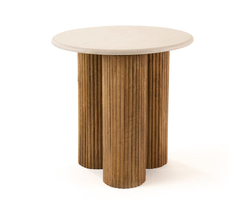 Modrest Hayden Modern Marble & Wood Round End Table Model VGBR-SBA-4867