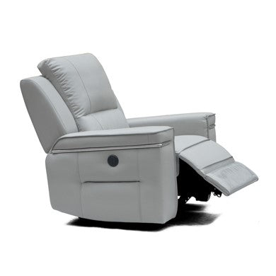 Divani Casa Hearst Modern Grey Leatherette Recliner Chair Model VGMB-R027B-GRY-CHR