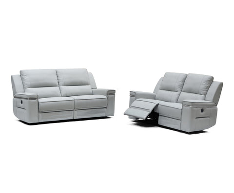Divani Casa Hearst Modern Grey Leatherette Loveseat With Recliners Model VGMB-R027B-GRY-LOVE