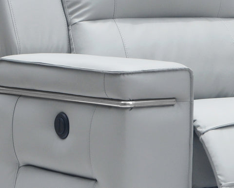 Divani Casa Hearst Modern Grey Leatherette Loveseat With Recliners Model VGMB-R027B-GRY-LOVE