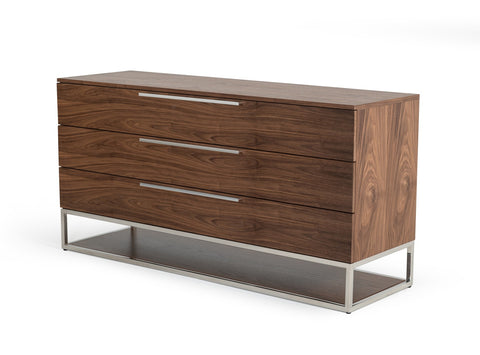 Modrest Heloise Contemporary Walnut & Stainless Steel Dresser Model VGBBMC1502-DRS