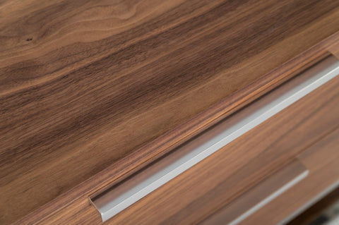 Modrest Heloise Contemporary Walnut & Stainless Steel Nightstand Model VGBBMB1502-NS