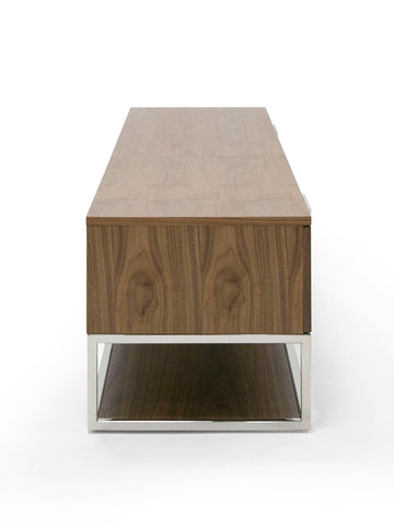 Modrest Heloise Modern Walnut And Stainless Steel Tv Stand Model VGBB-MK1502-TV