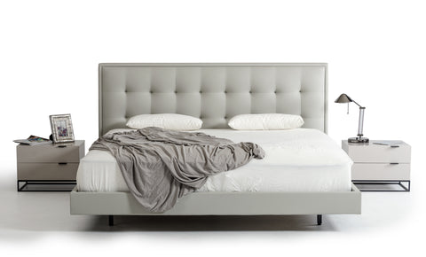 Queen Modrest Hera Modern Grey Leatherette Bed Model VGCNHERA-BED-Q