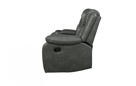 6967 Dark Gray Fabric 3-Piece Sectional with 3 Manual ReclinersModel:  6967-GRAY-SECT