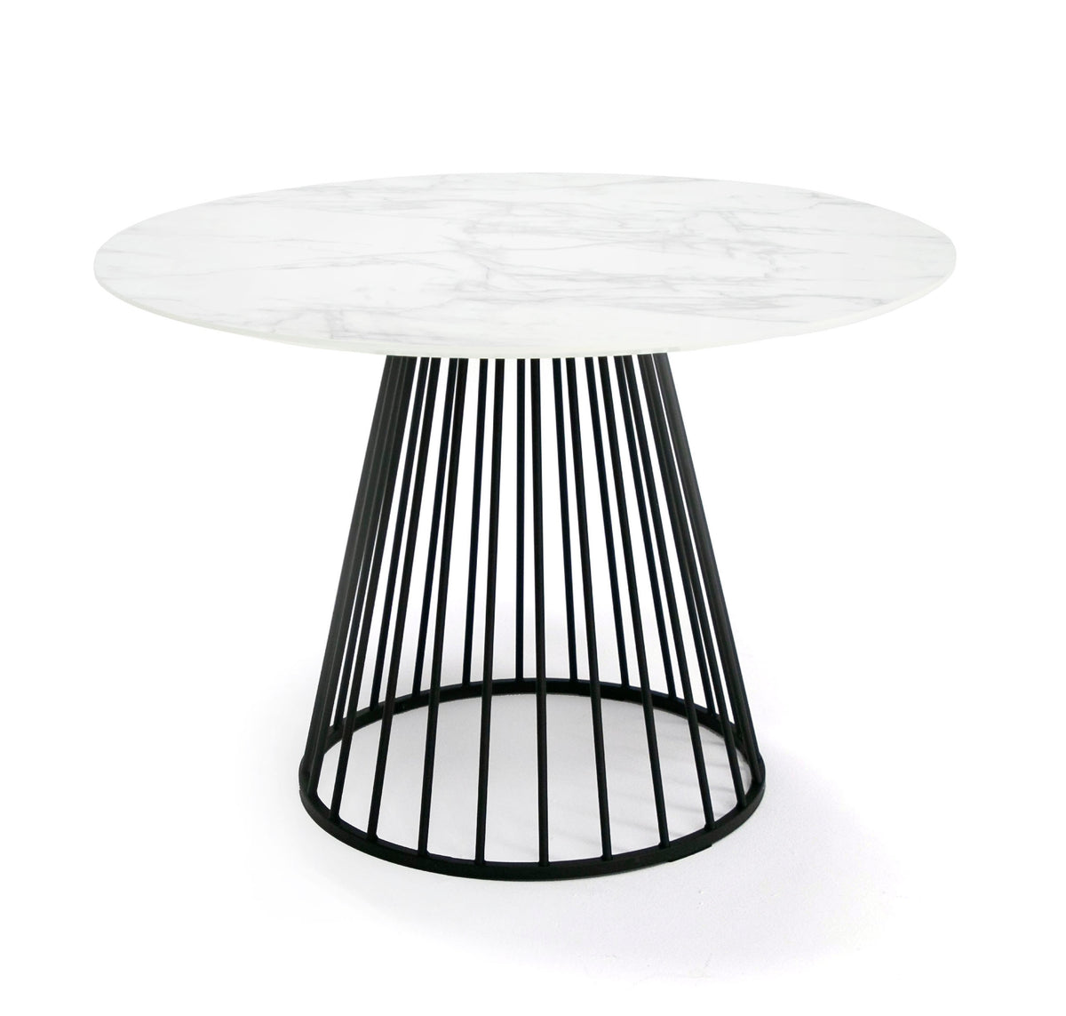 Modrest Holly Modern Round White And Black Dining Table Model VGFH-257012-WB-DT