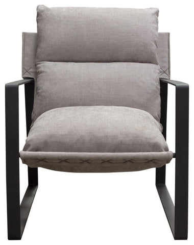 Miller Sling Accent Chair in Grey Fabric Black Powder Coated Metal Frame By Diamond Sofa