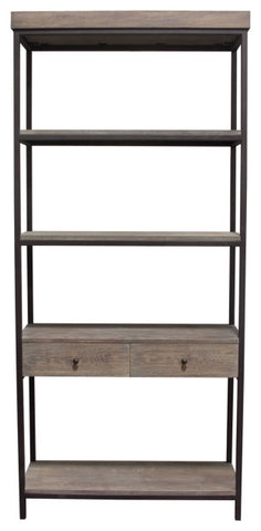 Sequoia 87" Shelf With 2 Drawers, Gray By Diamond Sofa