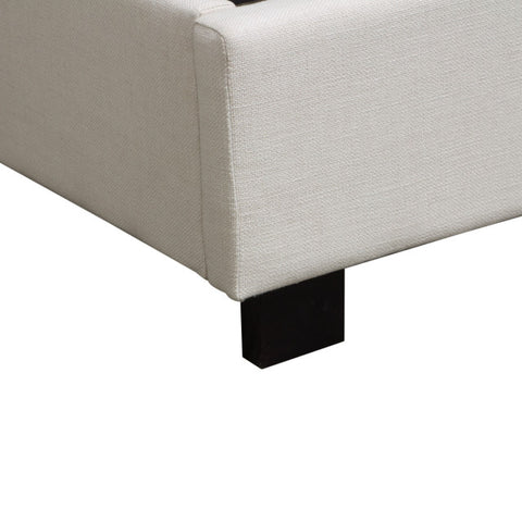 Park Avenue Queen Tufted Bed with Vintage Wing in Desert Sand Linen By Diamond Sofa