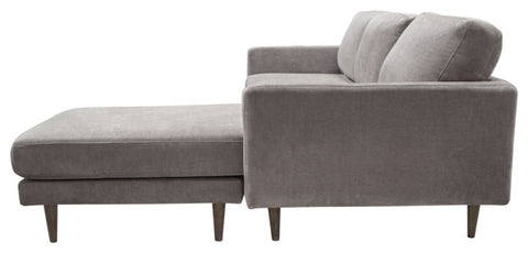 Kelsey Reversible Chaise Sectional, Gray Fabric By Diamond Sofa