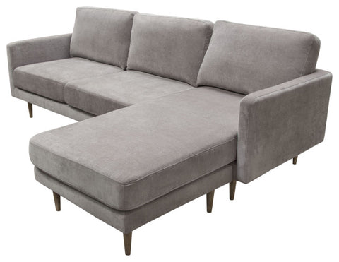 Kelsey Reversible Chaise Sectional, Gray Fabric By Diamond Sofa