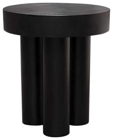 Rune 16" Round End Table in Black Finish By Diamond Sofa