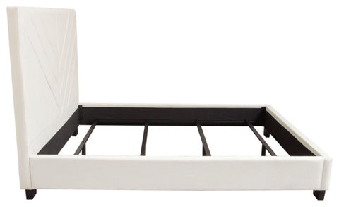 Vogue Eastern King Bed, Light Cream Velvet By Diamond Sofa