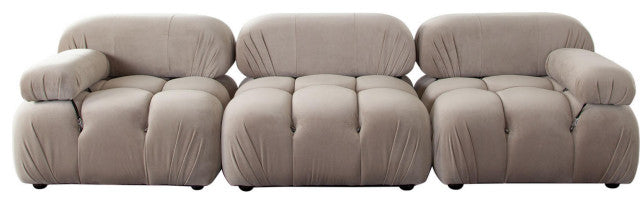 Paloma 3PC Modular 111" Sofa in Mink Tan Velvet By Diamond Sofa