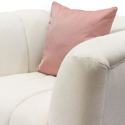 Venus Cream Fabric Chair With Contrasting Pillows and Gold Finished Metal Base By Diamond Sofa