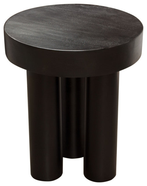 Rune 16" Round End Table in Black Finish By Diamond Sofa