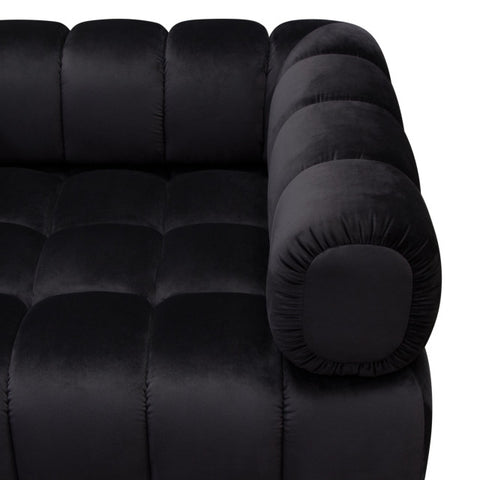 Image Low Profile Chair in Black Velvet Brushed Gold Base By Diamond Sofa