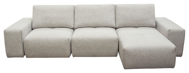 Jazz Modular 3-Seater Chaise Sectional Backrests in Light Brown Fabric By Diamond Sofa
