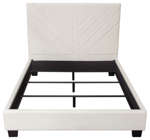 Vogue Eastern King Bed With 54" Headboard, Light Cream Velvet By Diamond Sofa