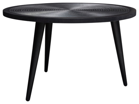 Vortex Round Cocktail Table in Solid Mango Wood Top in Black Finish & Iron Legs By Diamond Sofa
