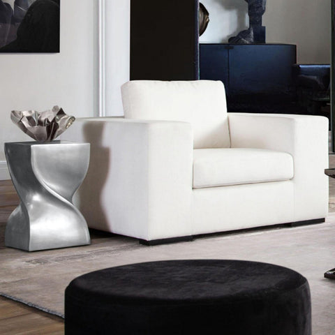Muse Accent Chair in Mist White Performance Fabric By Diamond Sofa