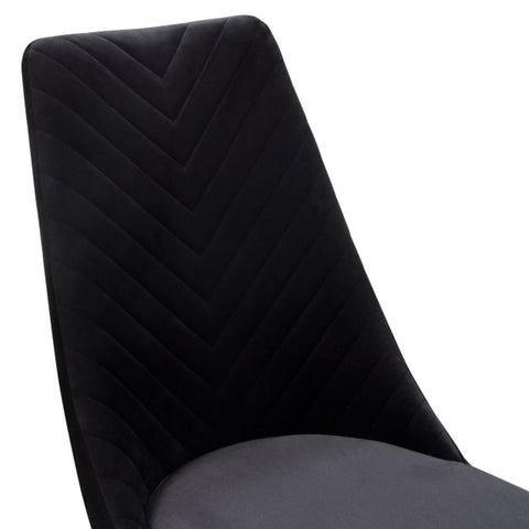 Vogue 2 Dining Chairs With Gold Metal Base, Black Velvet By Diamond Sofa