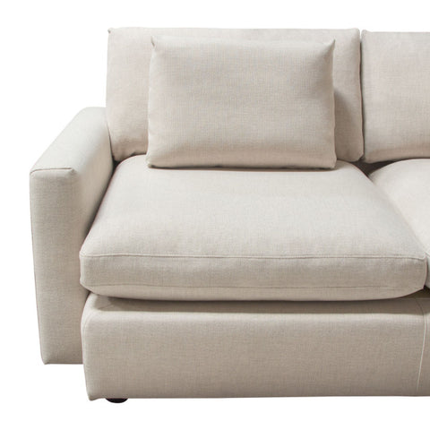 Arcadia 2PC Reversible Chaise Sectional Feather Down Seating in Cream Fabric By Diamond Sofa