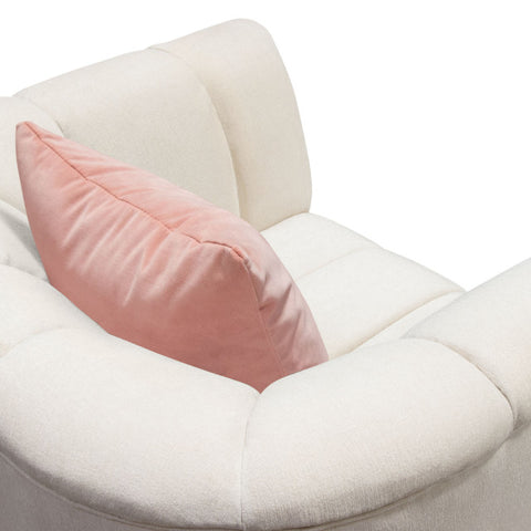 Venus Cream Fabric Chair With Contrasting Pillows and Gold Finished Metal Base By Diamond Sofa