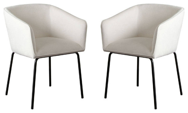 Avery Set of (2) Dining Chairs in Mist White Performance Fabric By Diamond Sofa