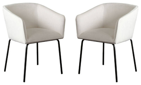 Avery Set of (2) Dining Chairs in Mist White Performance Fabric By Diamond Sofa