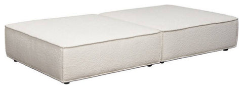 Cara 2-Piece Square Modular Lounger in Ivory Boucle Fabric By Diamond Sofa