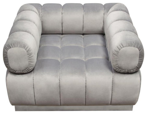 Image Low Profile Chair in Platinum Grey Velvet w/ Brushed Silver Base by By Diamond Sofa