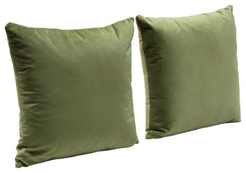 Set of (2) 16" Square Accent Pillows in Sage Green Velvet By Diamond Sofa