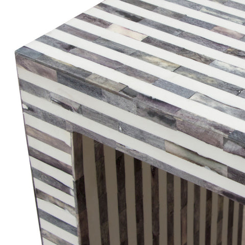 Mosaic Console Table With Bone Inlay, Linear Pattern By Diamond Sofa