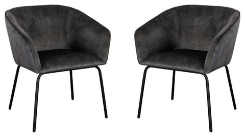 Avery Set of (2) Dining Chairs in Textured Grey Velvet By Diamond Sofa